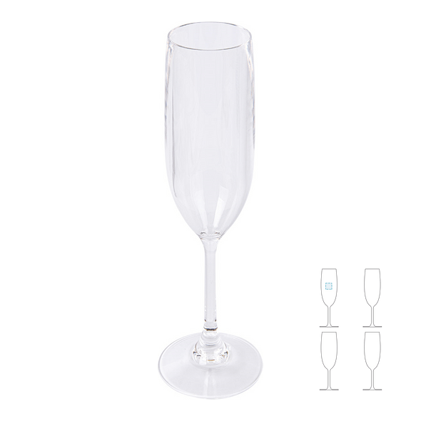 Clear Polycarbonate Champagne Flutes